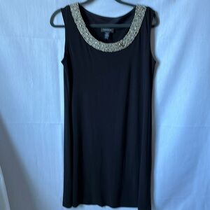 R&M Richards Black Dress Sequence Crew Neck